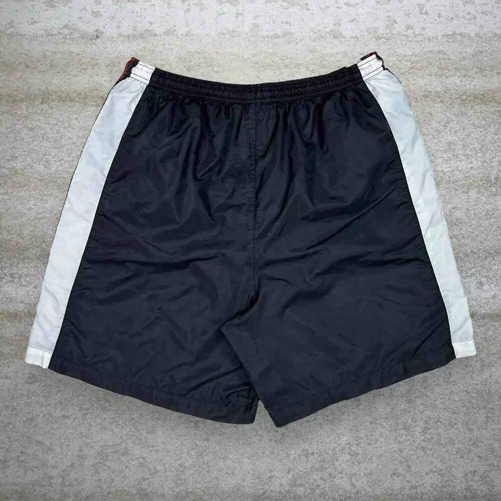 Vintage 90s Adidas Swim Trunks Mens XL Black Orange Three Stripes 8